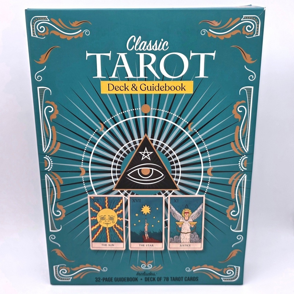 Tarot Deck Guidebook Set Teal Celestial Divination Mystical Fortune Telling Gift
